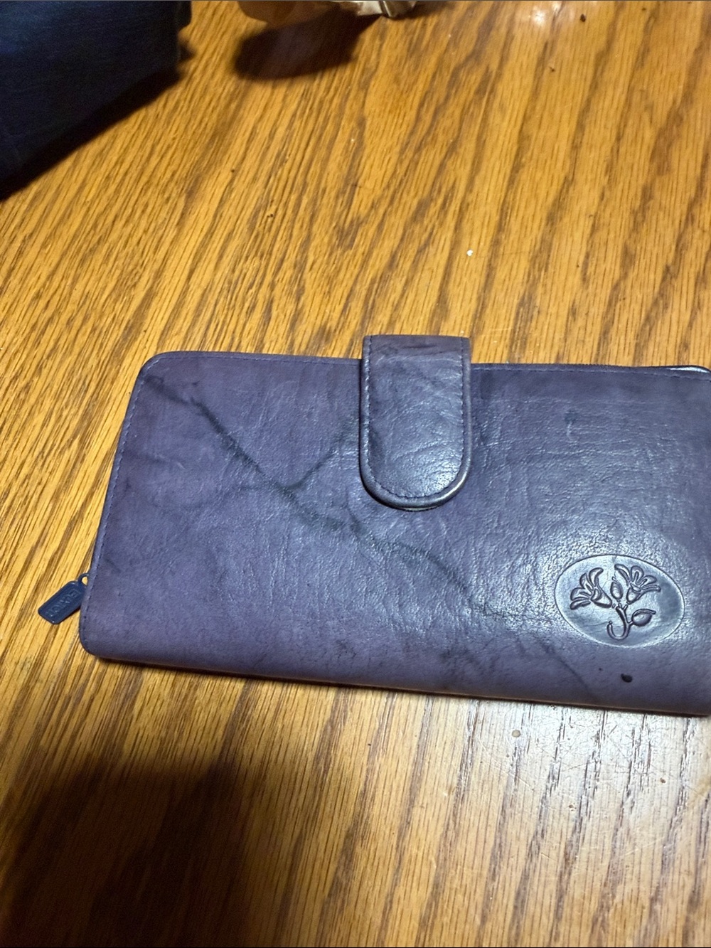 Buxton Purple Leather Zip-Around Wallet